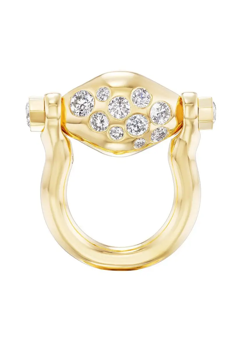 Uniform Object Emerald Diamond Machina Swivel Ring | Thumbnail 5