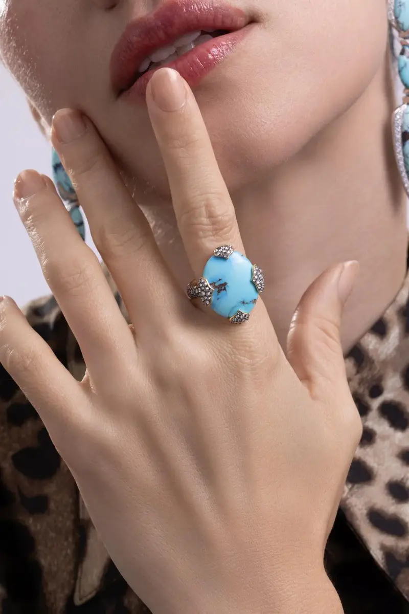 ARUNASHI Turquoise Diamond Ring | Thumbnail 3