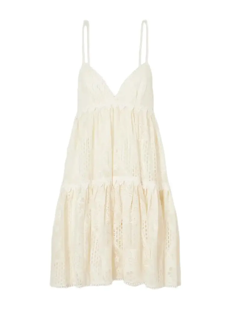 La DoubleJ Nympth Cotton-blend Lace Mini Dress