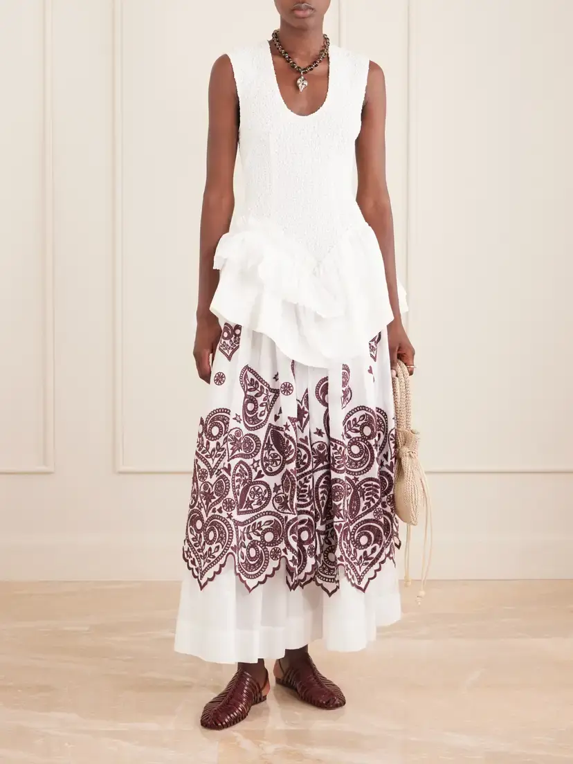 ALÉMAIS Bobby Embroidered Cotton Midi Dress | Thumbnail 2 ALÉMAIS Bobby Embroidered Cotton Midi Dress | Thumbnail 2