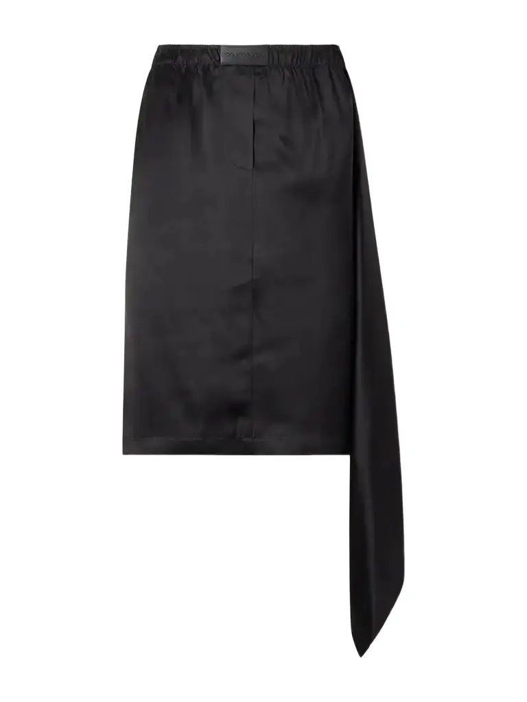 Courrèges Logo-trimmed Satin Midi Skirt | Image 1 Courrèges Logo-trimmed Satin Midi Skirt | Image 1