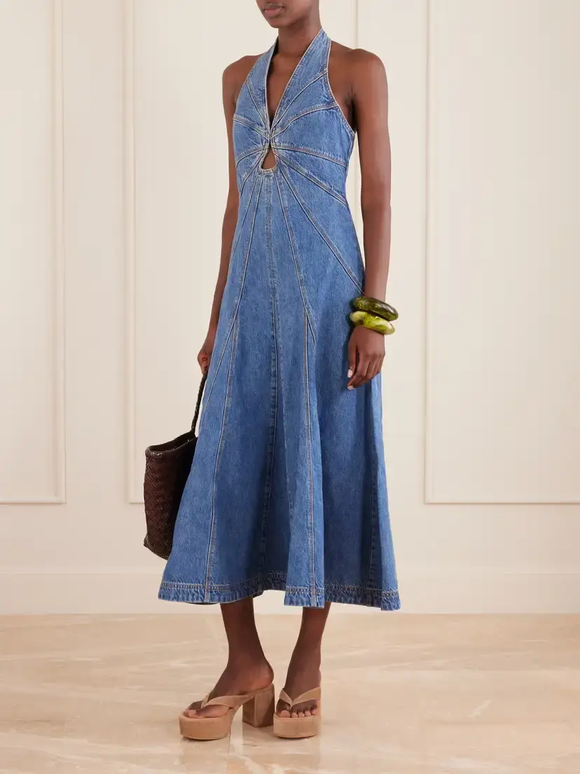 Cult Gaia Rowyn Denim Midi Dress | Thumbnail 2 Cult Gaia Rowyn Denim Midi Dress | Thumbnail 2