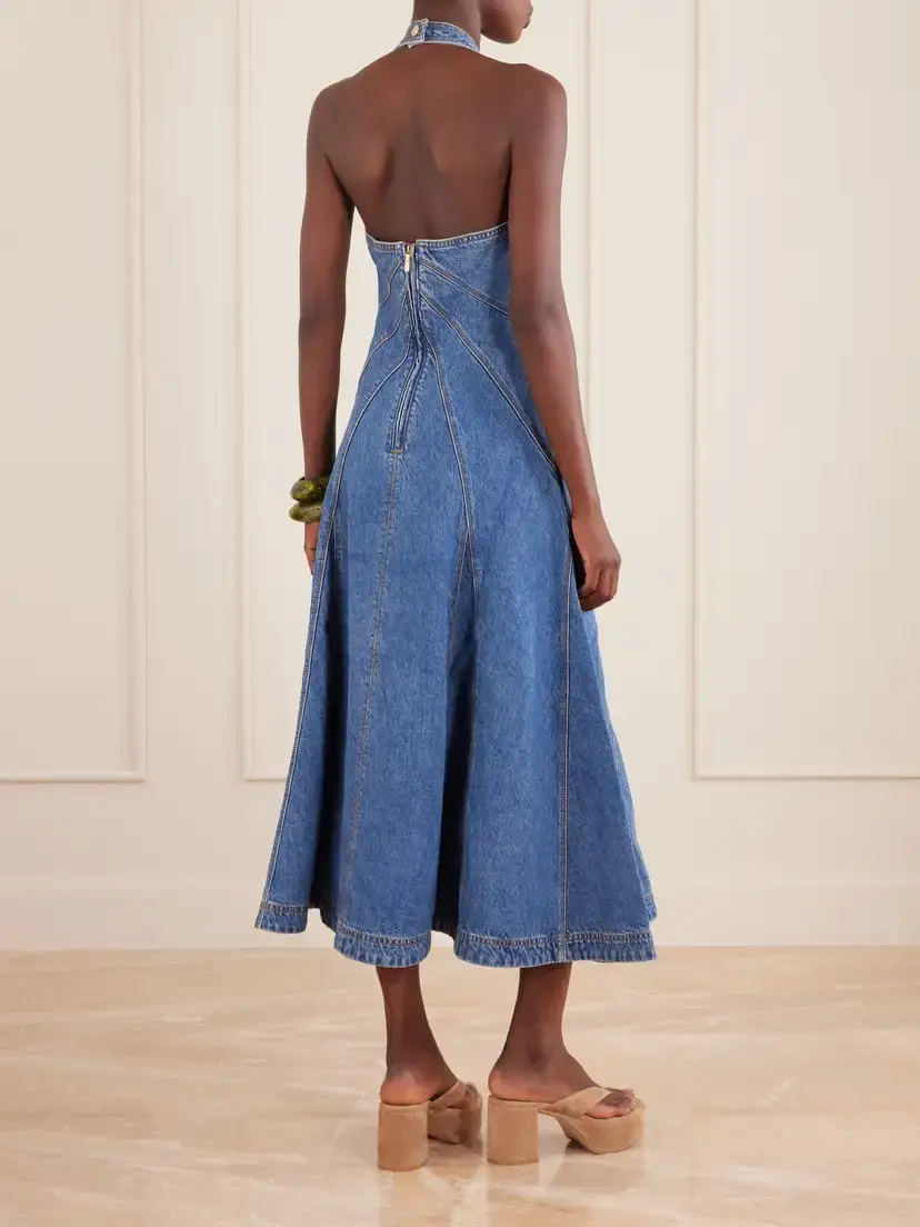 Cult Gaia Rowyn Denim Midi Dress | Thumbnail 3 Cult Gaia Rowyn Denim Midi Dress | Thumbnail 3