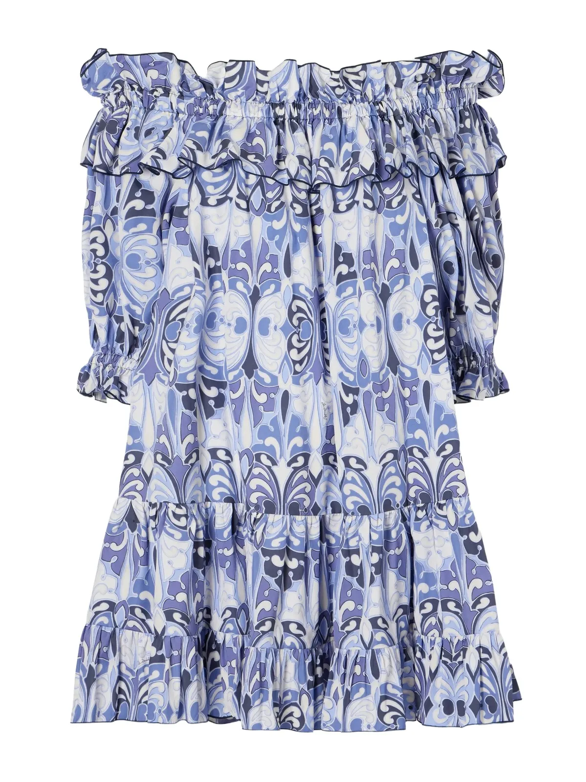 La DoubleJ Breakfast Off-the-shoulder Tiered Printed Cotton Midi Dress