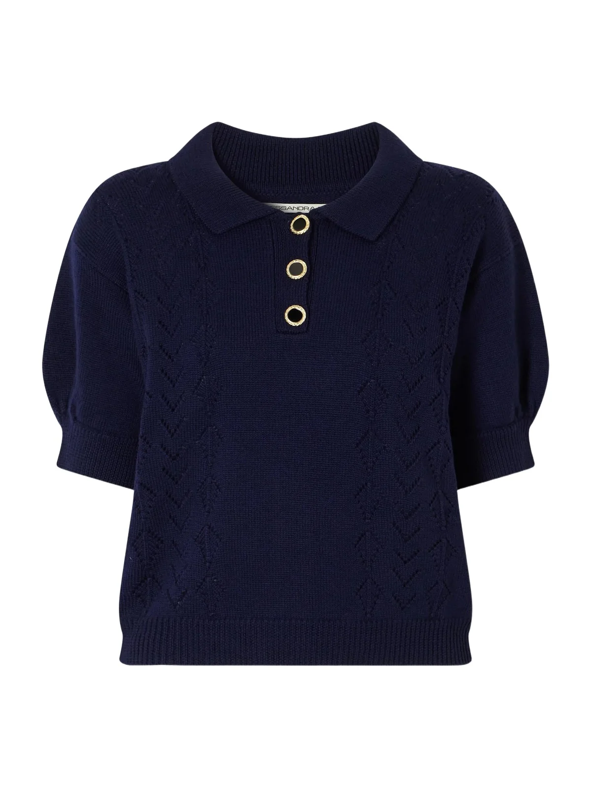 Open-knit Wool Polo Shirt