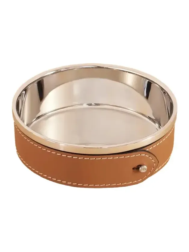 Ralph Lauren Home Wyatt Leather-trimmed Stainless Steel Bottle Coaster