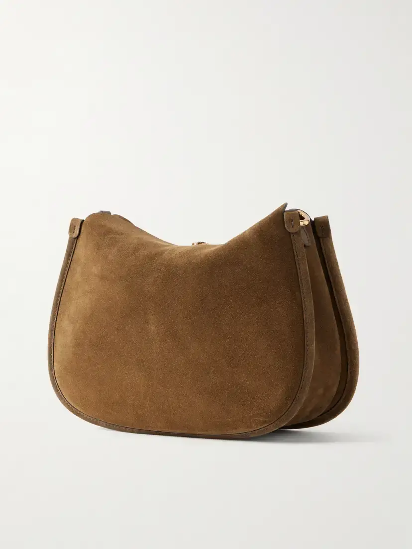 Etro Logo-detailed Leather-trimmed Suede Shoulder Bag | Thumbnail 4 Etro Logo-detailed Leather-trimmed Suede Shoulder Bag | Thumbnail 4