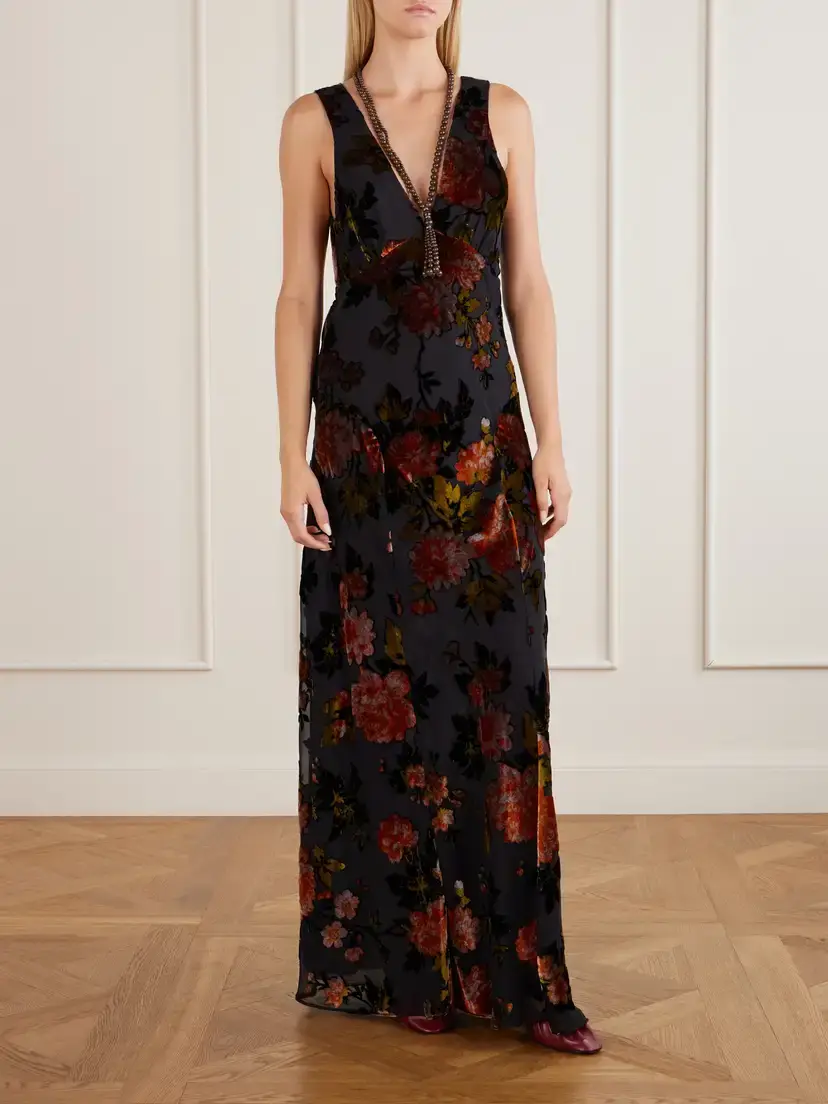 ANNA SUI Velvet Devoré Maxi Dress | Thumbnail 2 ANNA SUI Velvet Devoré Maxi Dress | Thumbnail 2
