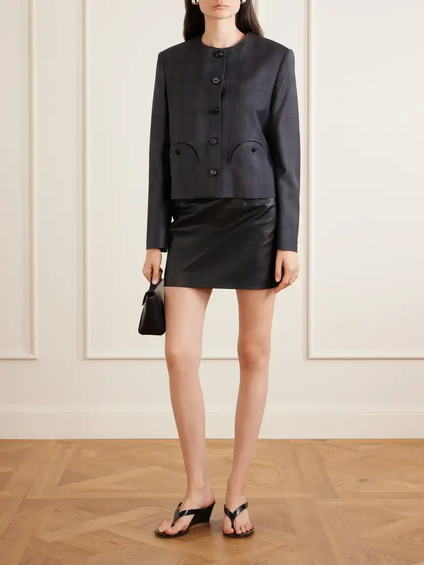 Blazé Milano Shamo Bolero Cropped Prince Of Wales Checked Wool Jacket | Thumbnail 2 Blazé Milano Shamo Bolero Cropped Prince Of Wales Checked Wool Jacket | Thumbnail 2