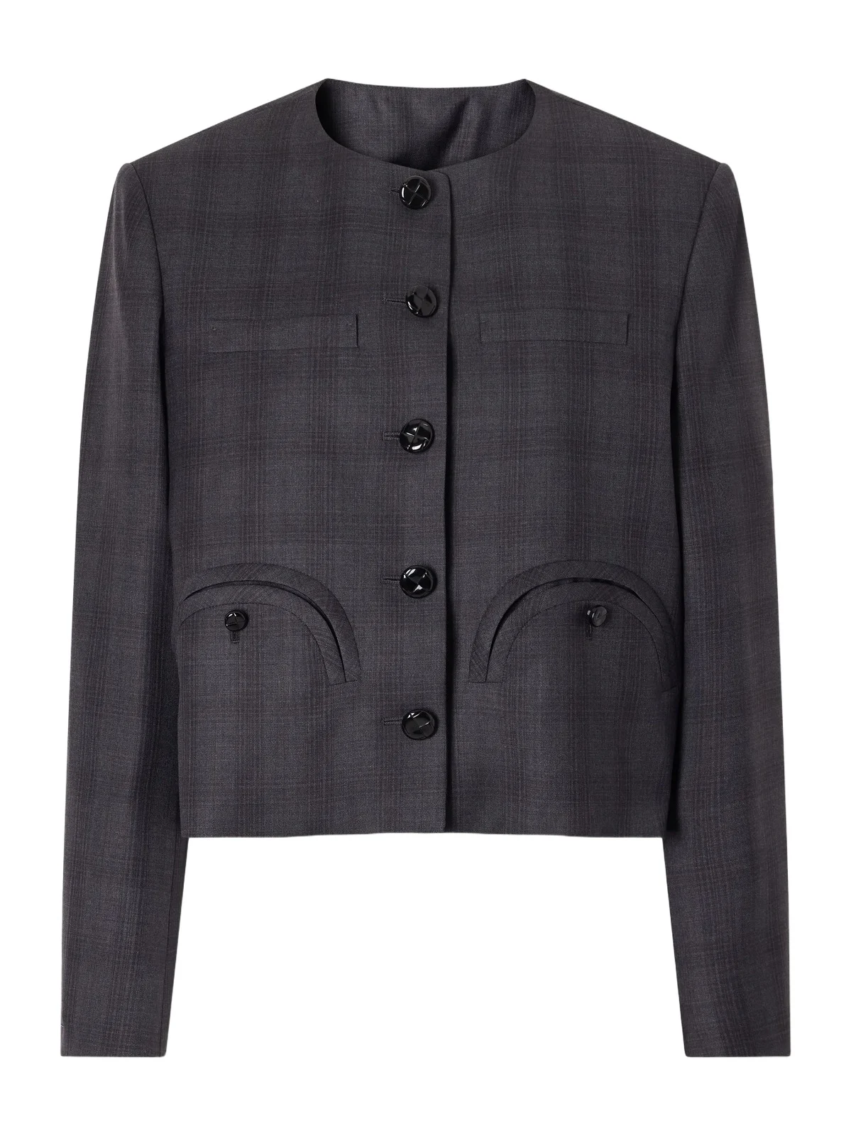 Shamo Bolero Cropped Prince Of Wales Checked Wool Jacket Shamo Bolero Cropped Prince Of Wales Checked Wool Jacket