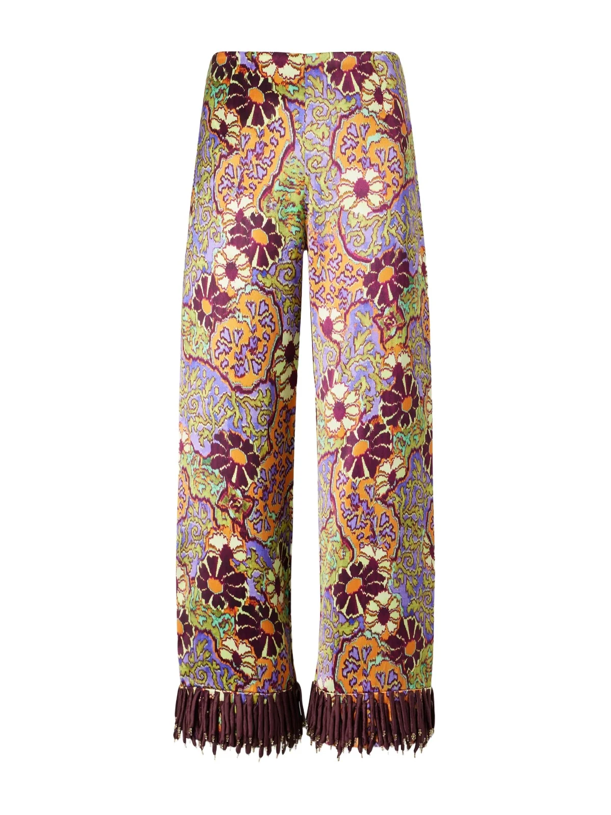 ALÉMAIS Joanna Printed Satin Wide-leg Pants