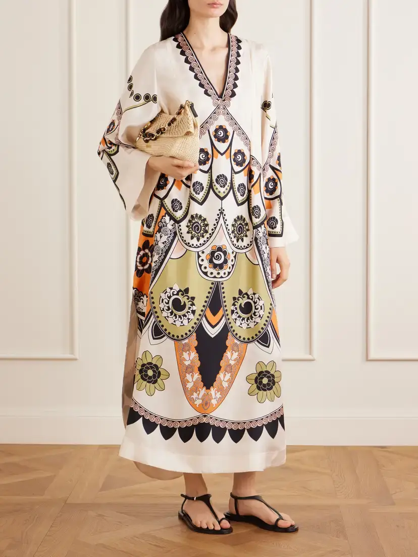 La DoubleJ Twin Flame Floral-print Silk-twill Maxi Dress | Thumbnail 2