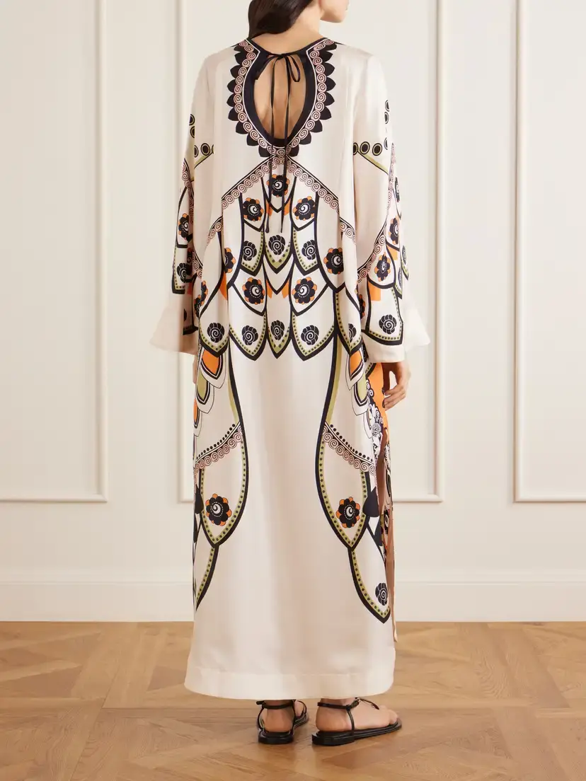 La DoubleJ Twin Flame Floral-print Silk-twill Maxi Dress | Thumbnail 3