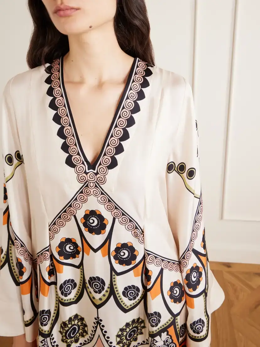 La DoubleJ Twin Flame Floral-print Silk-twill Maxi Dress | Thumbnail 4