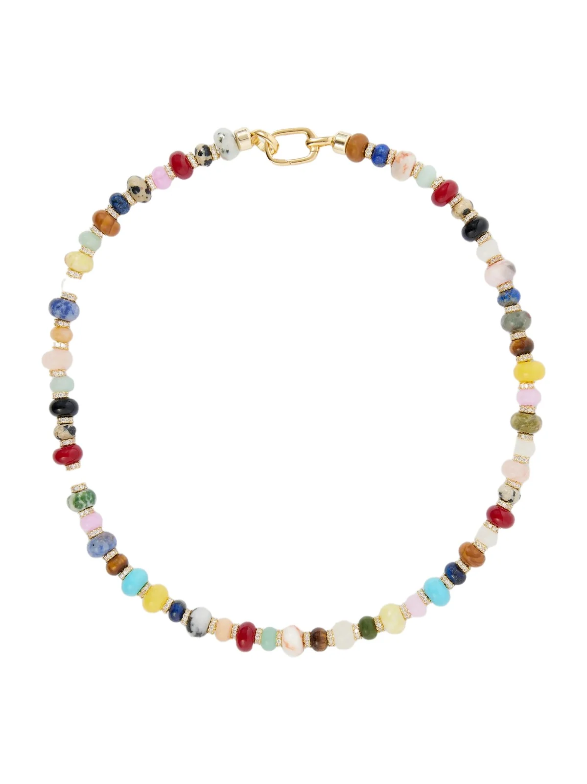 Gemstones And Crystals Gold-toned Beaded Necklace Gemstones And Crystals Gold-toned Beaded Necklace
