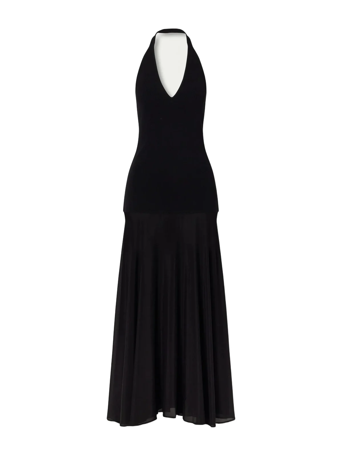 Circle Mesh And Crepe Halterneck Maxi Dress Circle Mesh And Crepe Halterneck Maxi Dress