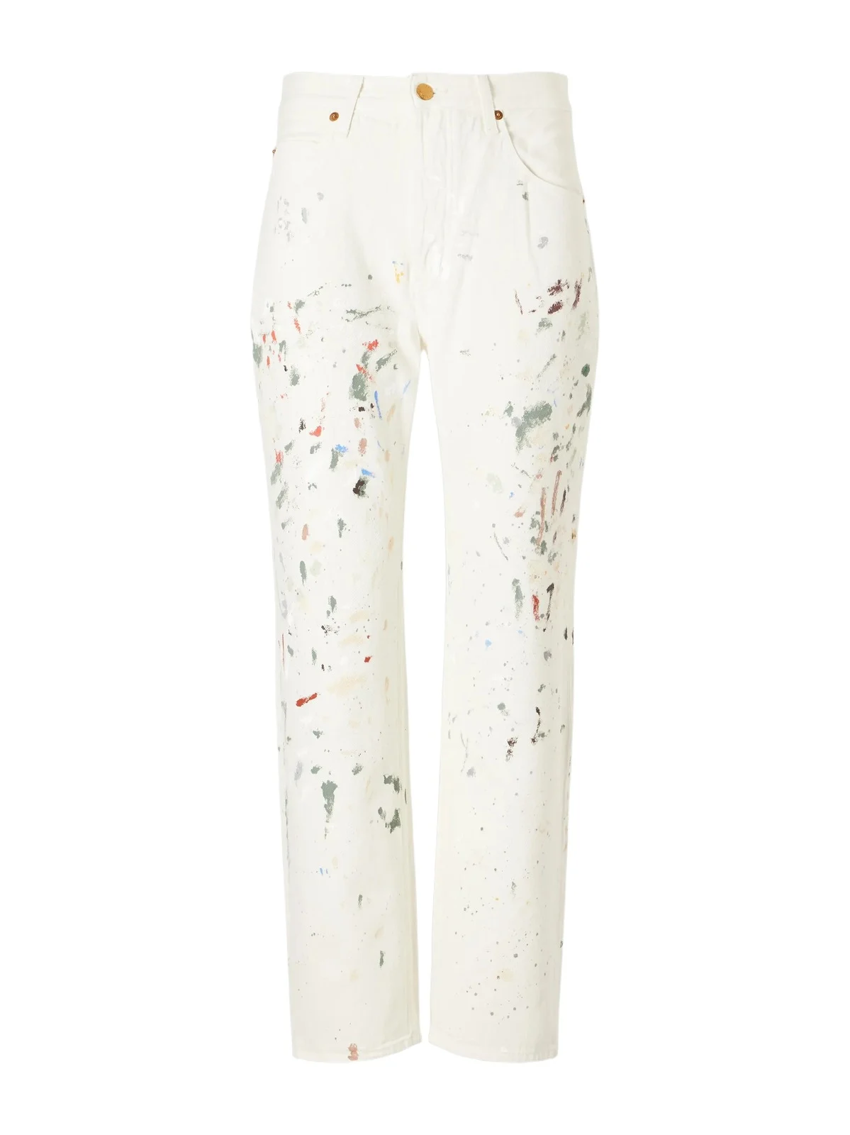 The Slouch Paint-splattered Low-rise Boyfriend Jeans