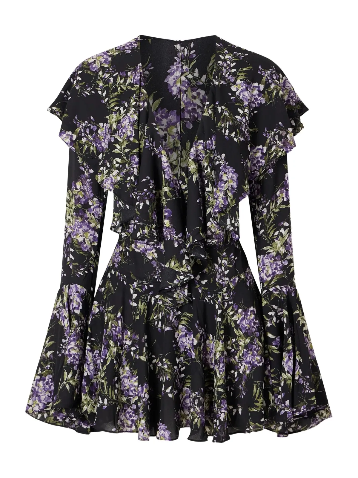 Floral-print Ruffled Crepe Mini Dress Floral-print Ruffled Crepe Mini Dress
