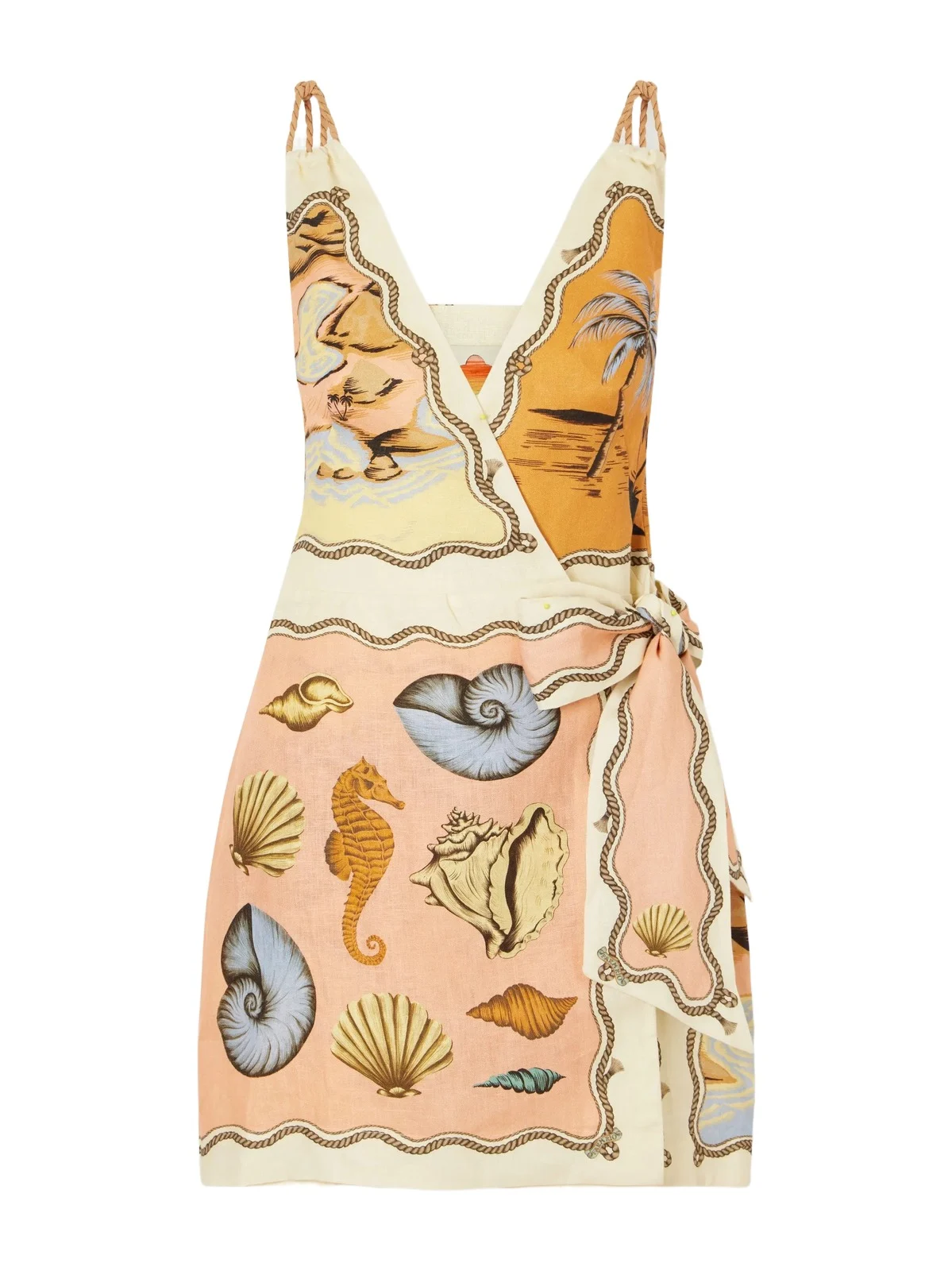 Rio Souvenir Printed Linen Mini Dress