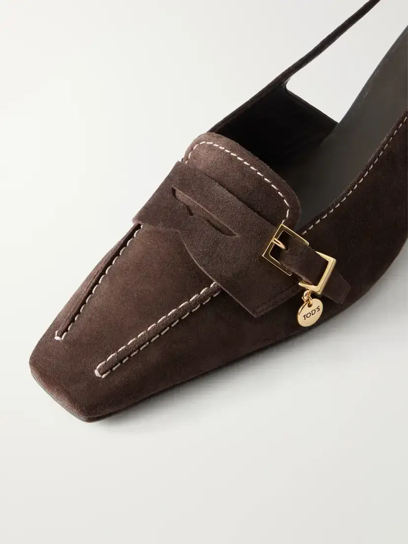 Tod's 40 Logo-detailed Suede Pumps | Thumbnail 5 Tod's 40 Logo-detailed Suede Pumps | Thumbnail 5