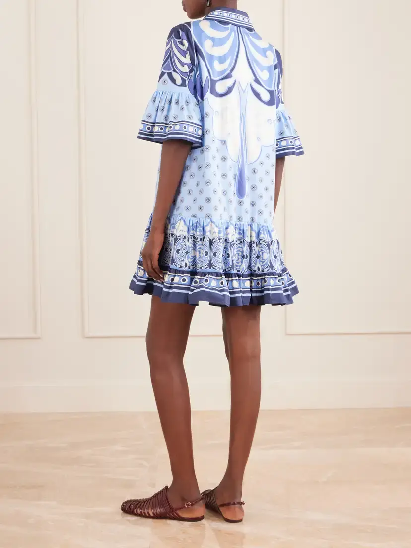 La DoubleJ Choux Tiered Printed Cotton-poplin Shirt Dress | Thumbnail 3 La DoubleJ Choux Tiered Printed Cotton-poplin Shirt Dress | Thumbnail 3
