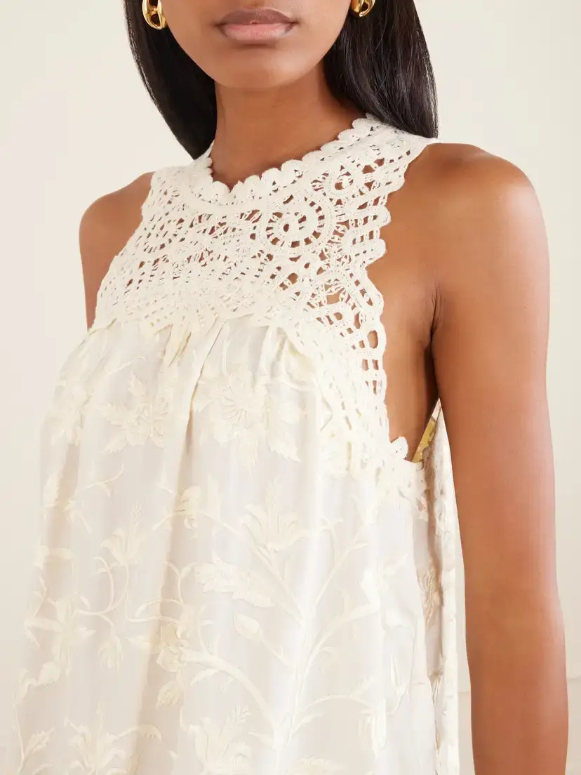 Sea Alina Lace-embroidered Satin Blouse | Thumbnail 4