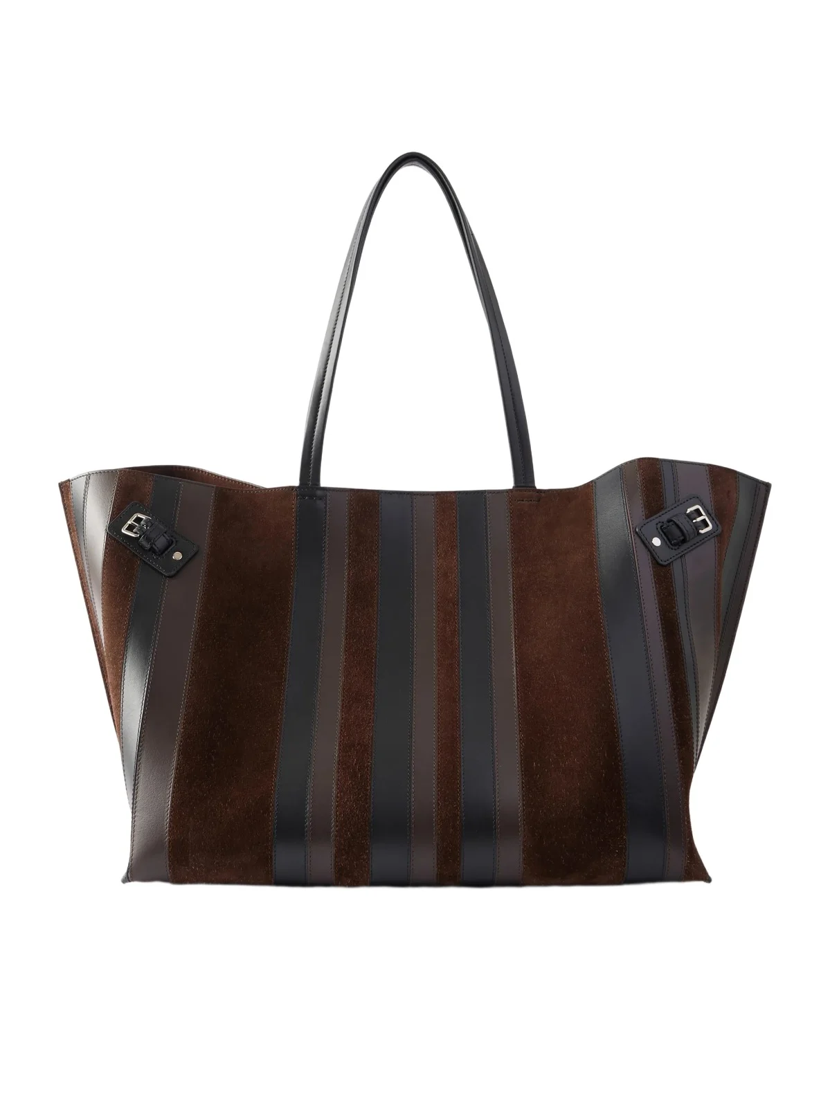 Days Paneled Leather And Suede Shoulder Bag
