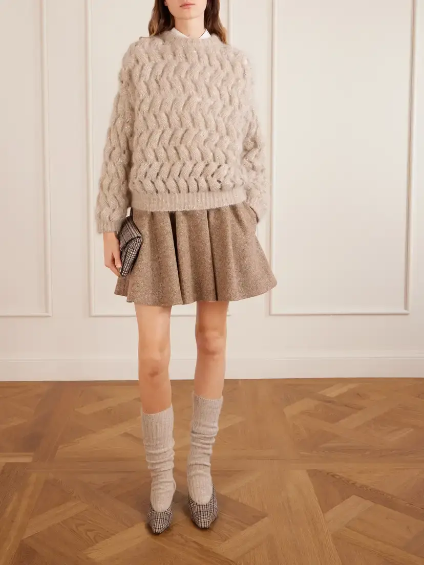 Brunello Cucinelli Checked Wool Clutch | Thumbnail 3