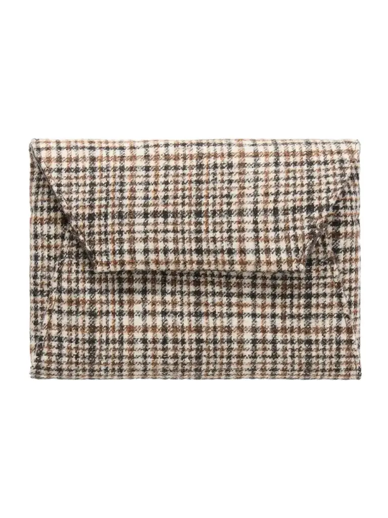 Brunello Cucinelli Checked Wool Clutch | Image 1 Brunello Cucinelli Checked Wool Clutch | Image 1