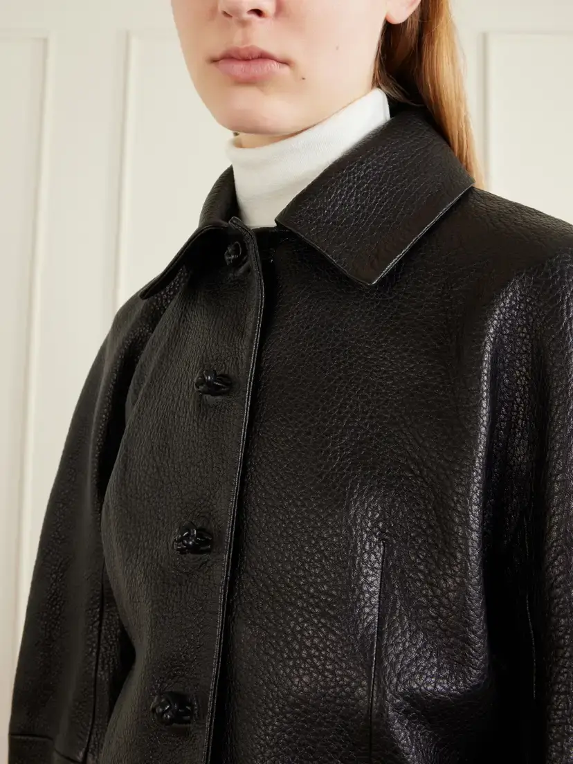RÓHE Cropped Textured-leather Jacket | Thumbnail 4