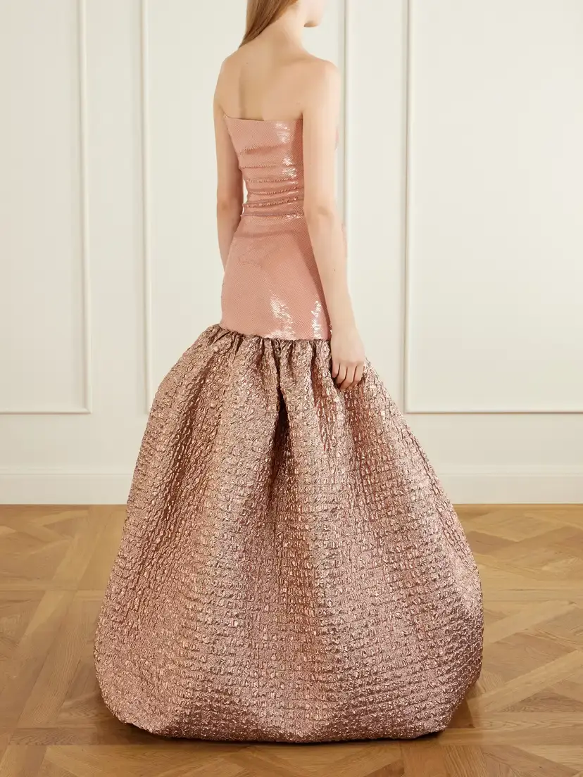 Dima Ayad Sequin-embellished Cloqué Gown | Thumbnail 3 Dima Ayad Sequin-embellished Cloqué Gown | Thumbnail 3