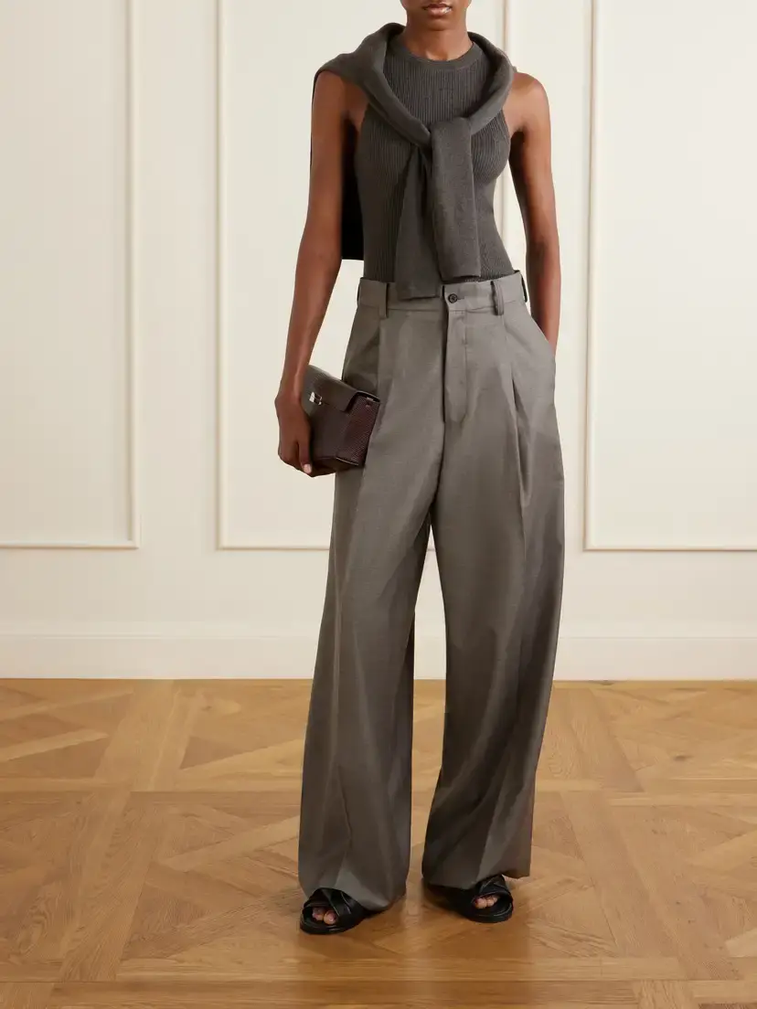 ssstein Wool Pleated Wide-leg Pants | Thumbnail 2 ssstein Wool Pleated Wide-leg Pants | Thumbnail 2