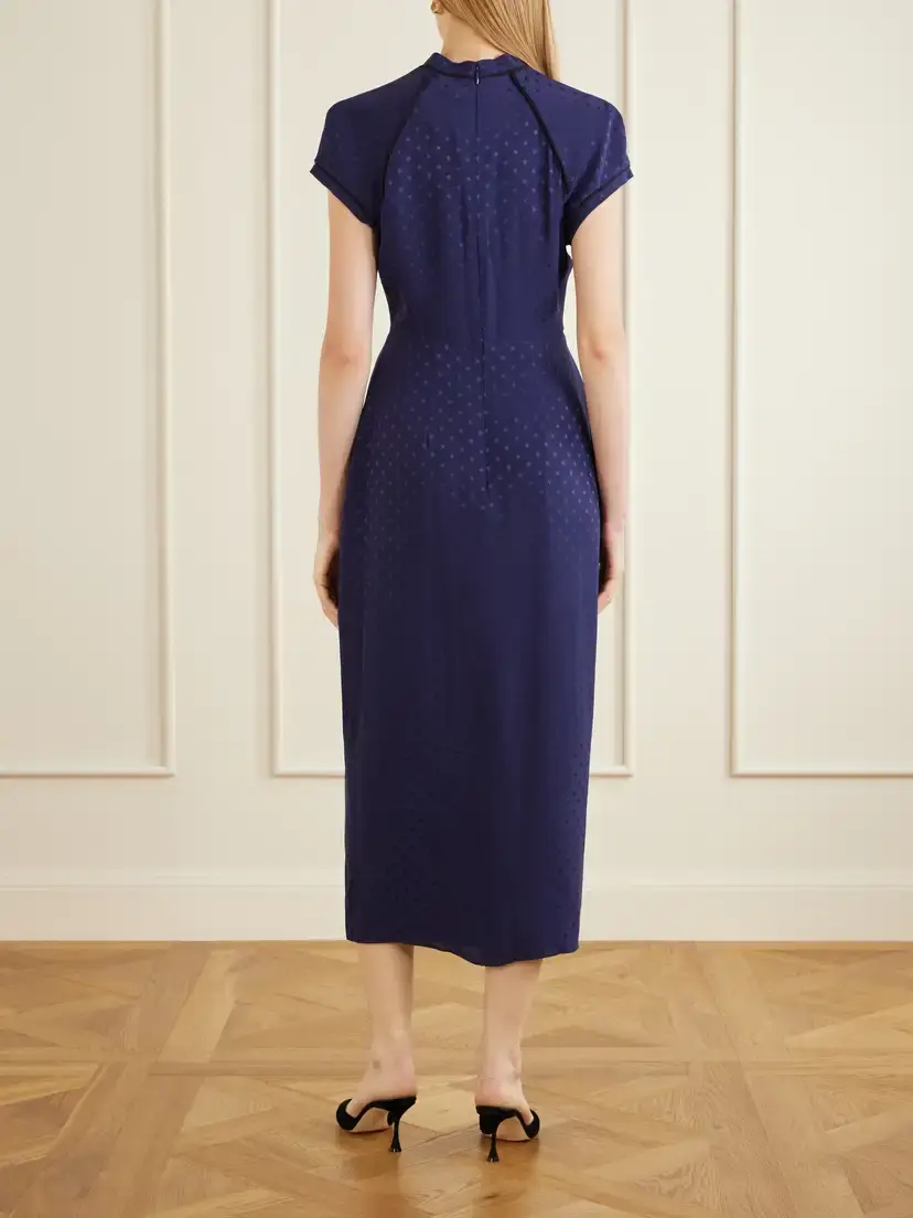 Alessandra Rich Silk Jacquard Midi Dress | Thumbnail 3 Alessandra Rich Silk Jacquard Midi Dress | Thumbnail 3