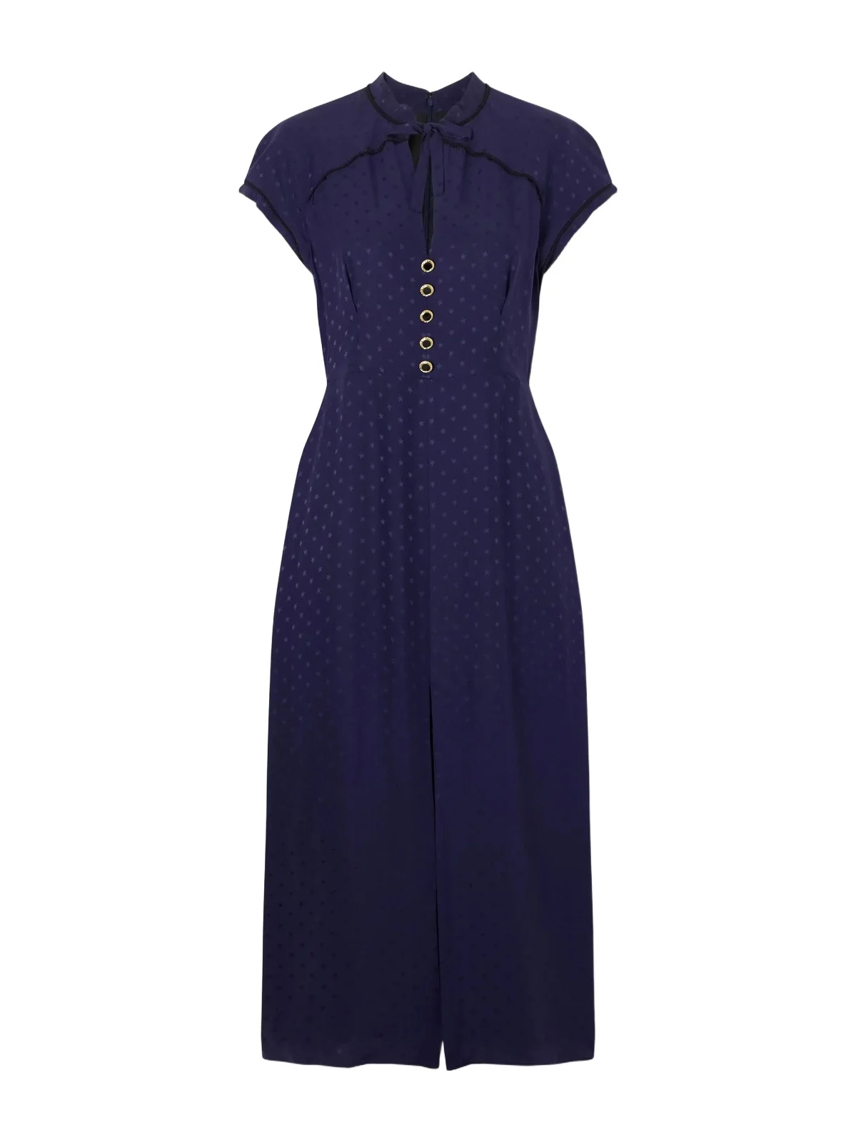 Silk Jacquard Midi Dress