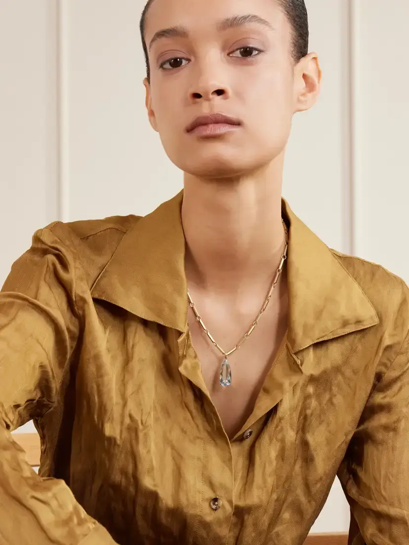 Irene Neuwirth Heroic 18-karat Gold Aquamarine Necklace | Thumbnail 2 Irene Neuwirth Heroic 18-karat Gold Aquamarine Necklace | Thumbnail 2