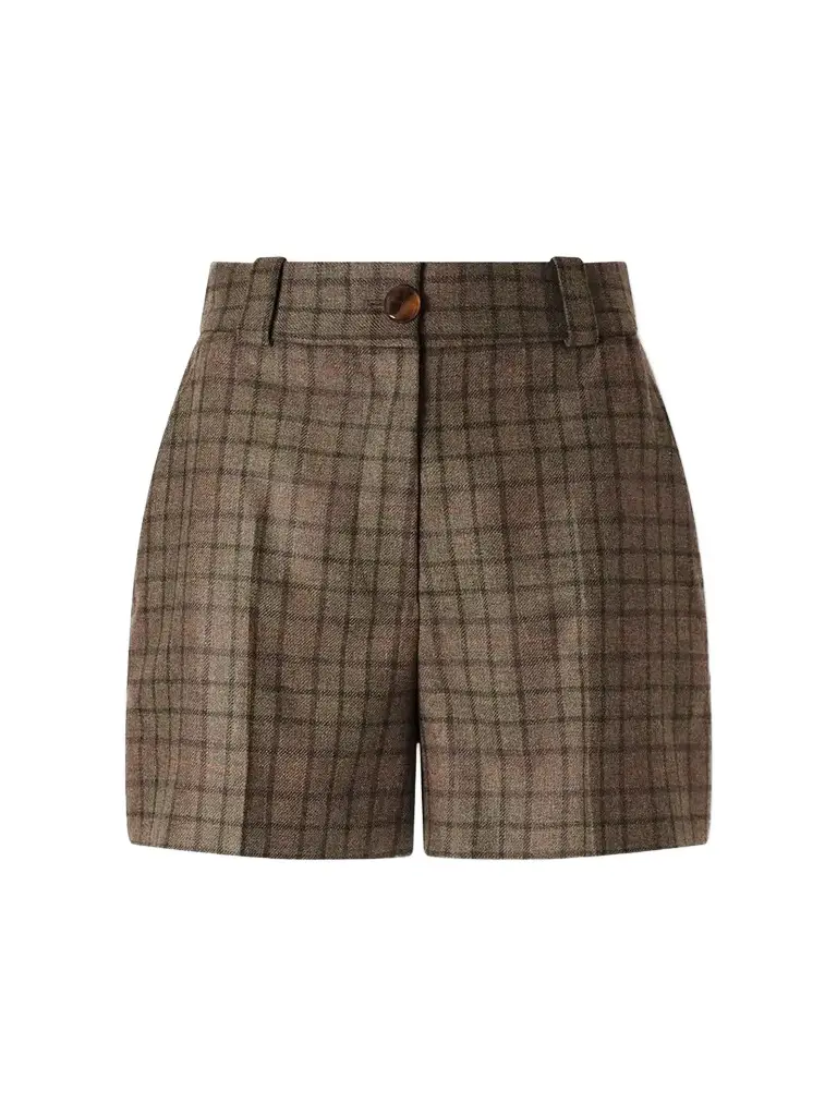 Blazé Milano Teke Checked Wool And Cashmere-blend Shorts | Image 1 Blazé Milano Teke Checked Wool And Cashmere-blend Shorts | Image 1