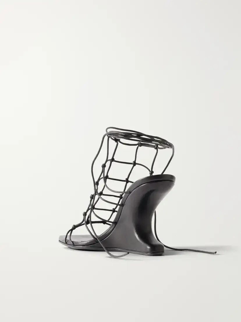 Rick Owens Cantilever 80 Leather Wedge Sandals | Thumbnail 3 Rick Owens Cantilever 80 Leather Wedge Sandals | Thumbnail 3