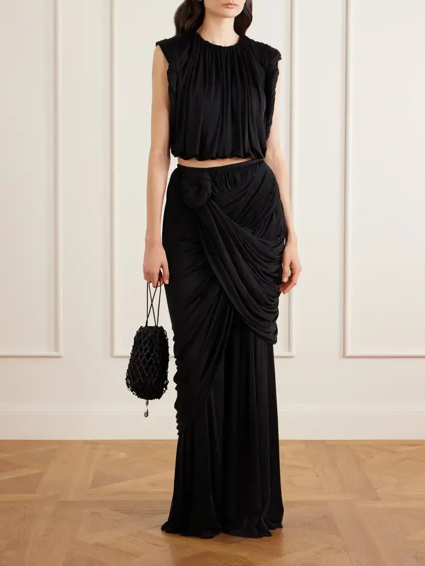 Heirlome Effie Draped Silk-jersey Maxi Skirt | Thumbnail 2