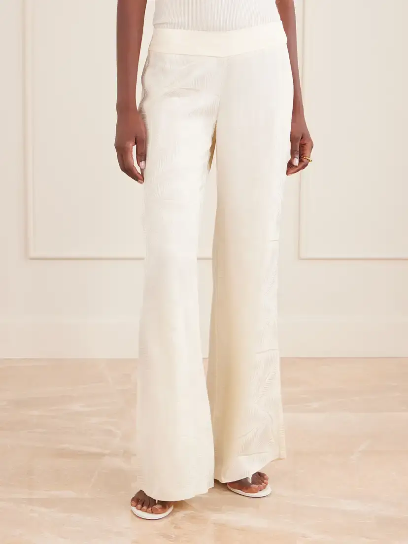 Johanna Ortiz Laidback Energy Satin-jacquard Flared Pants | Thumbnail 2 Johanna Ortiz Laidback Energy Satin-jacquard Flared Pants | Thumbnail 2