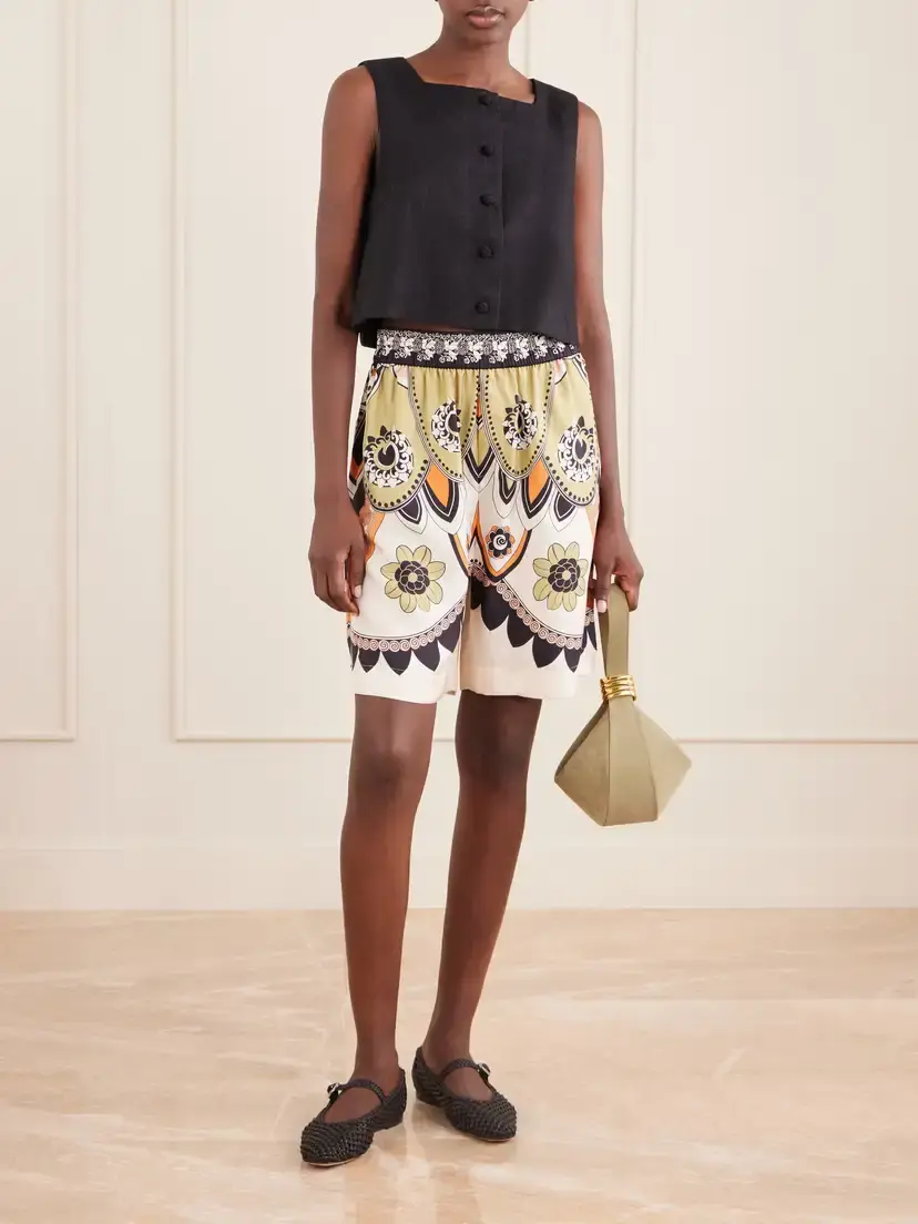 La DoubleJ Palazzo Printed Silk-twill Shorts | Thumbnail 2 La DoubleJ Palazzo Printed Silk-twill Shorts | Thumbnail 2