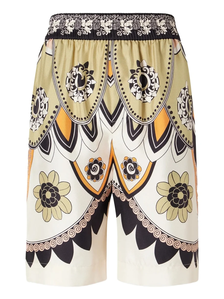 La DoubleJ Palazzo Printed Silk-twill Shorts