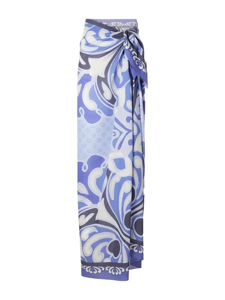 La DoubleJ Printed Cotton-voille Pareo