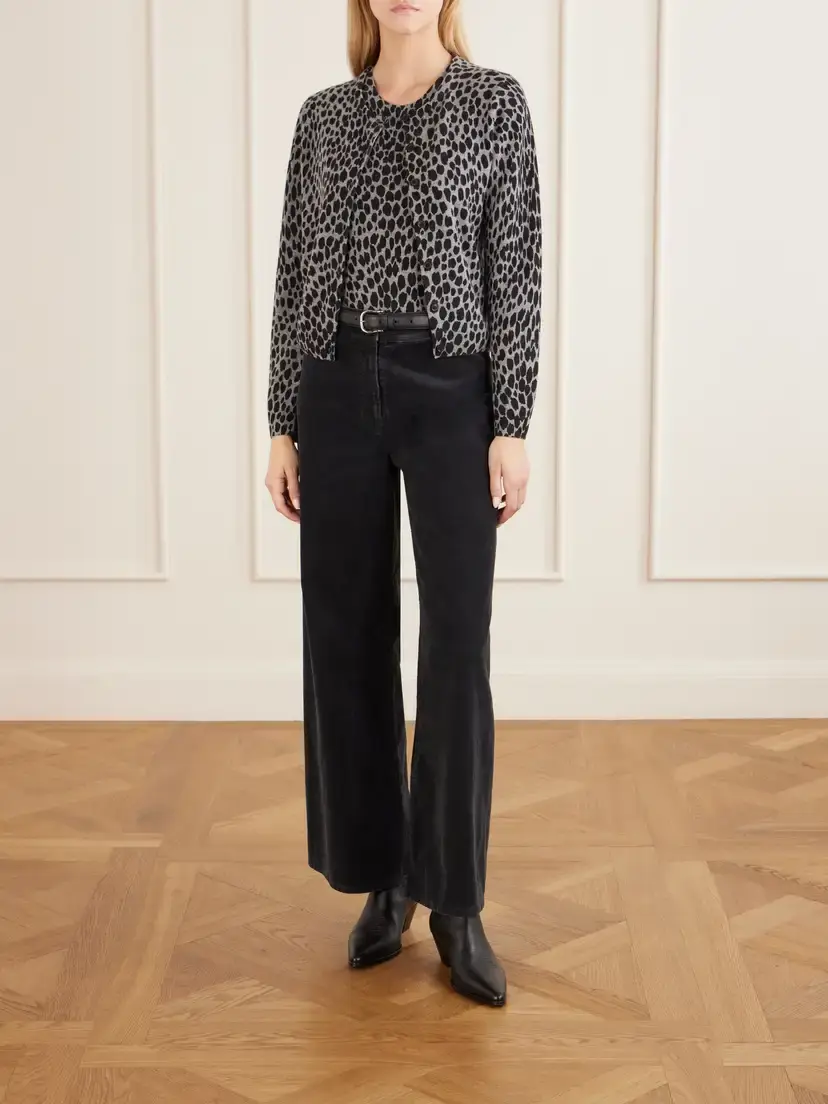 Nili Lotan Keelah Leopard-jacquard Cashmere Cardigan | Thumbnail 2 Nili Lotan Keelah Leopard-jacquard Cashmere Cardigan | Thumbnail 2