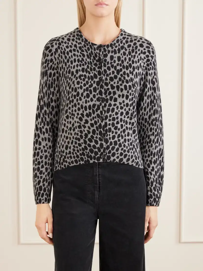 Nili Lotan Keelah Leopard-jacquard Cashmere Cardigan | Thumbnail 3 Nili Lotan Keelah Leopard-jacquard Cashmere Cardigan | Thumbnail 3