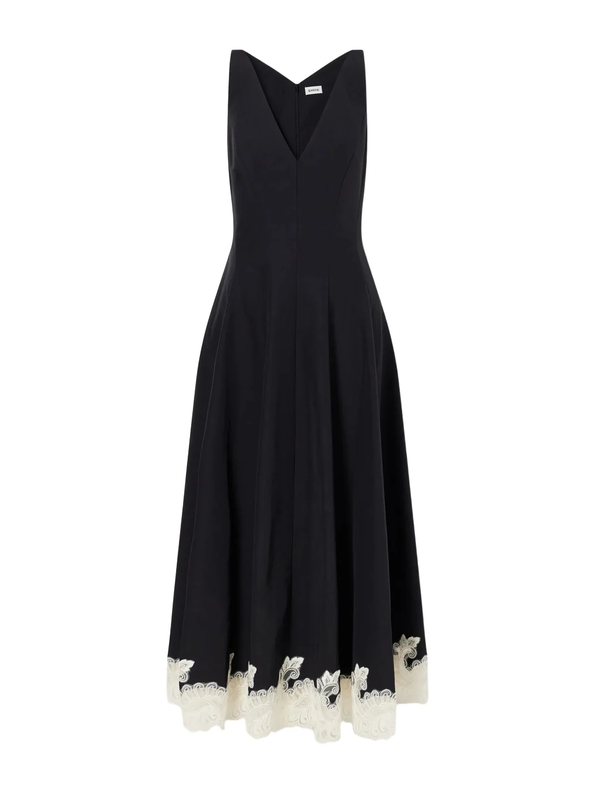 Mira Lace-trimmed Cotton-blend Faille Maxi Dress Mira Lace-trimmed Cotton-blend Faille Maxi Dress
