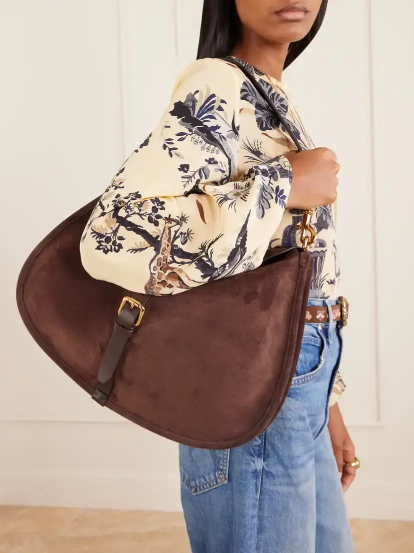 Etro Pony Large Leather-trimmed Suede Shoulder Bag | Thumbnail 2