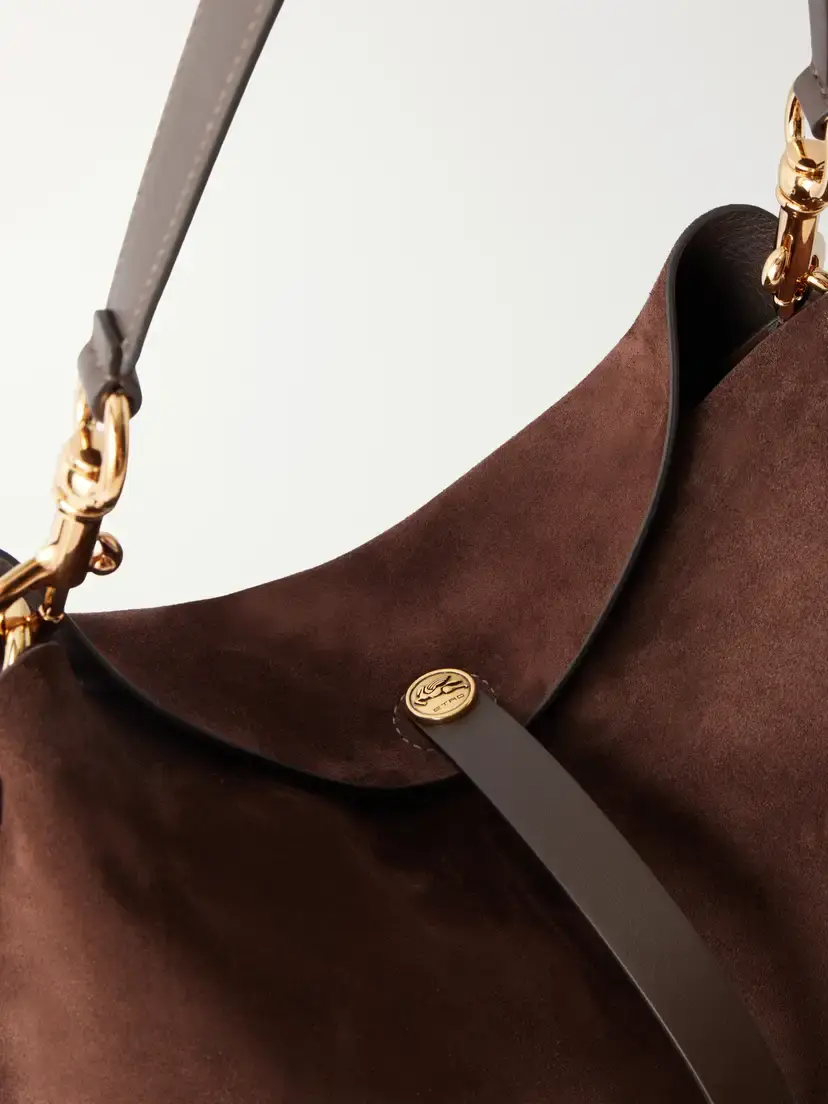 Etro Pony Large Leather-trimmed Suede Shoulder Bag | Thumbnail 5