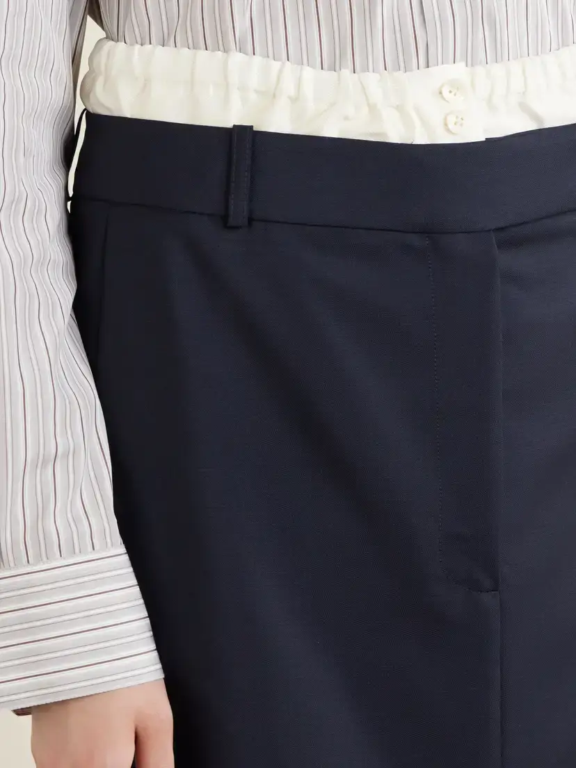RÓHE Ruched Wool And Mohair-blend Midi Skirt | Thumbnail 4 RÓHE Ruched Wool And Mohair-blend Midi Skirt | Thumbnail 4