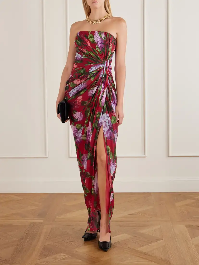 Carolina Herrera Floral-print Gathered Silk-chiffon Gown | Thumbnail 2