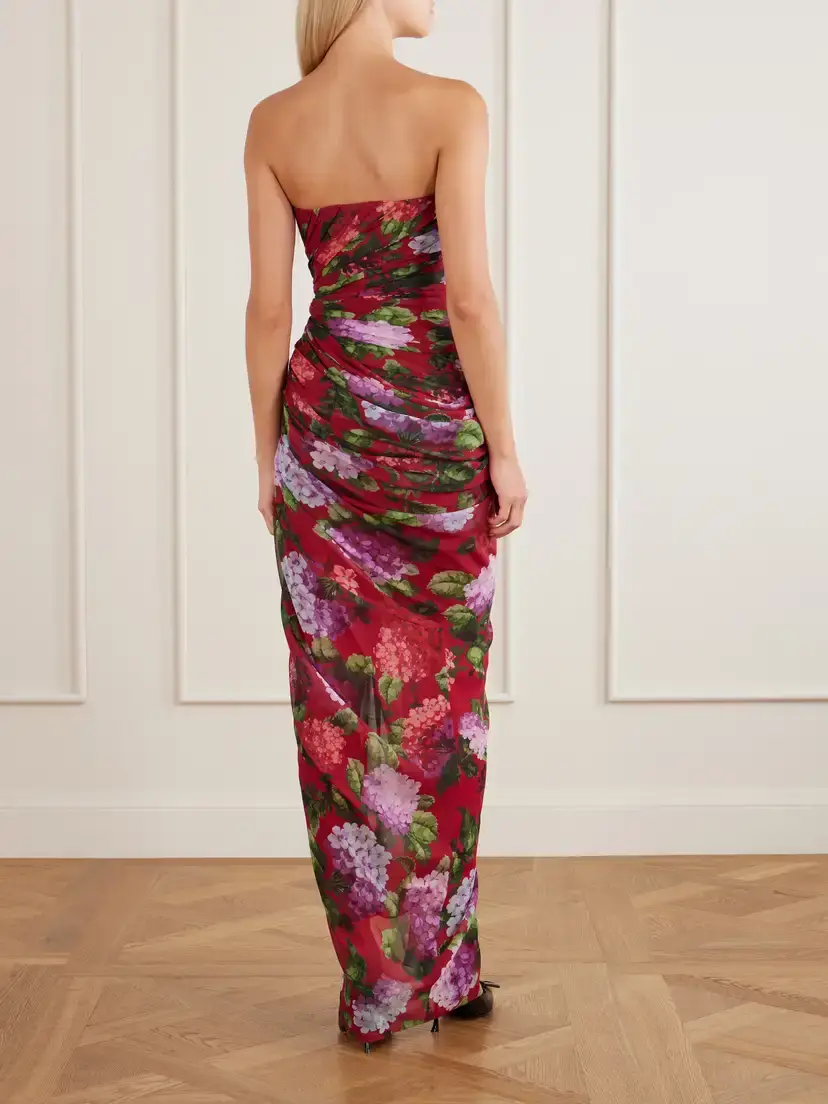 Carolina Herrera Floral-print Gathered Silk-chiffon Gown | Thumbnail 3
